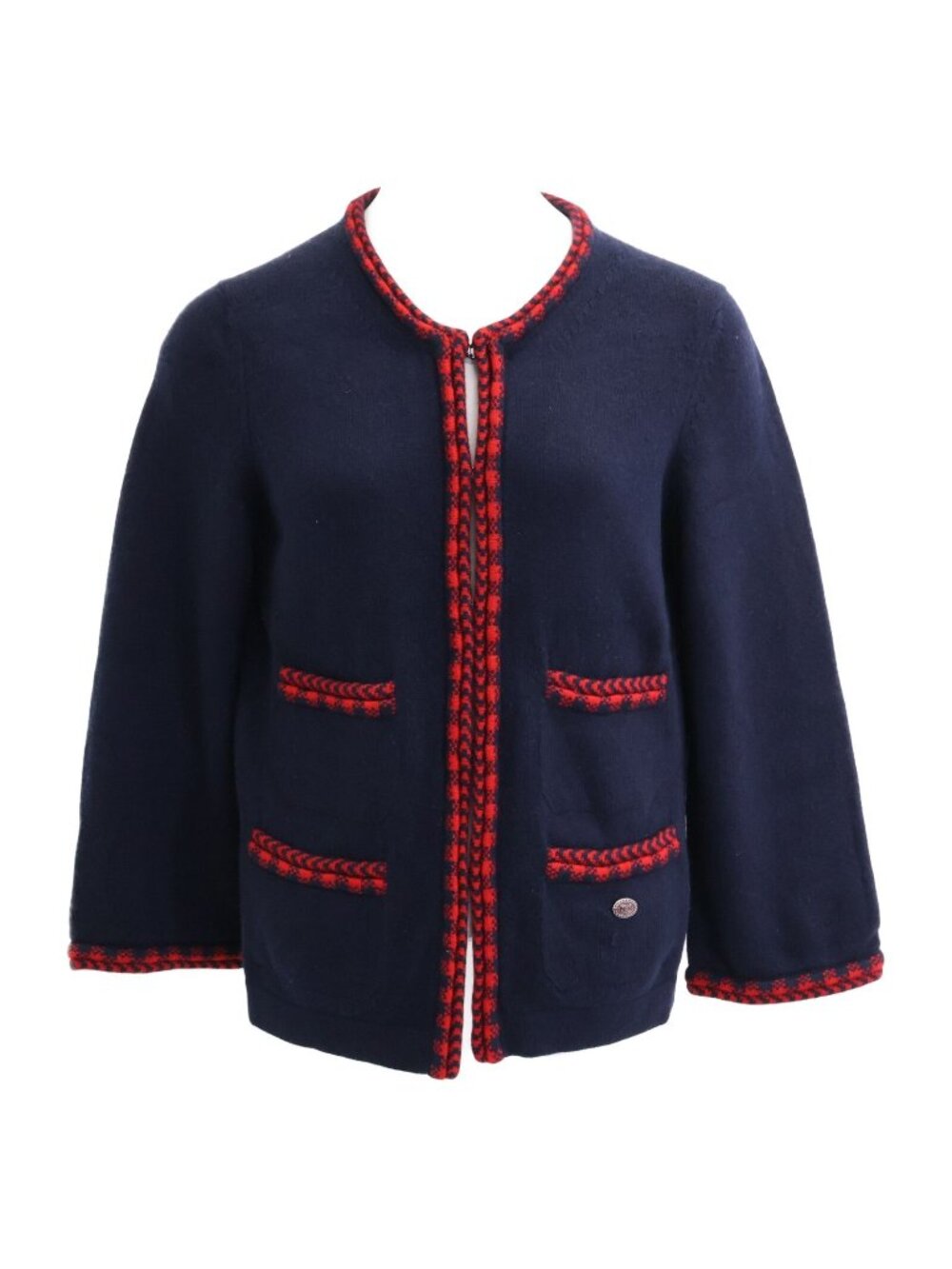 Chanel Cashmere Front Hook Cardigan 34